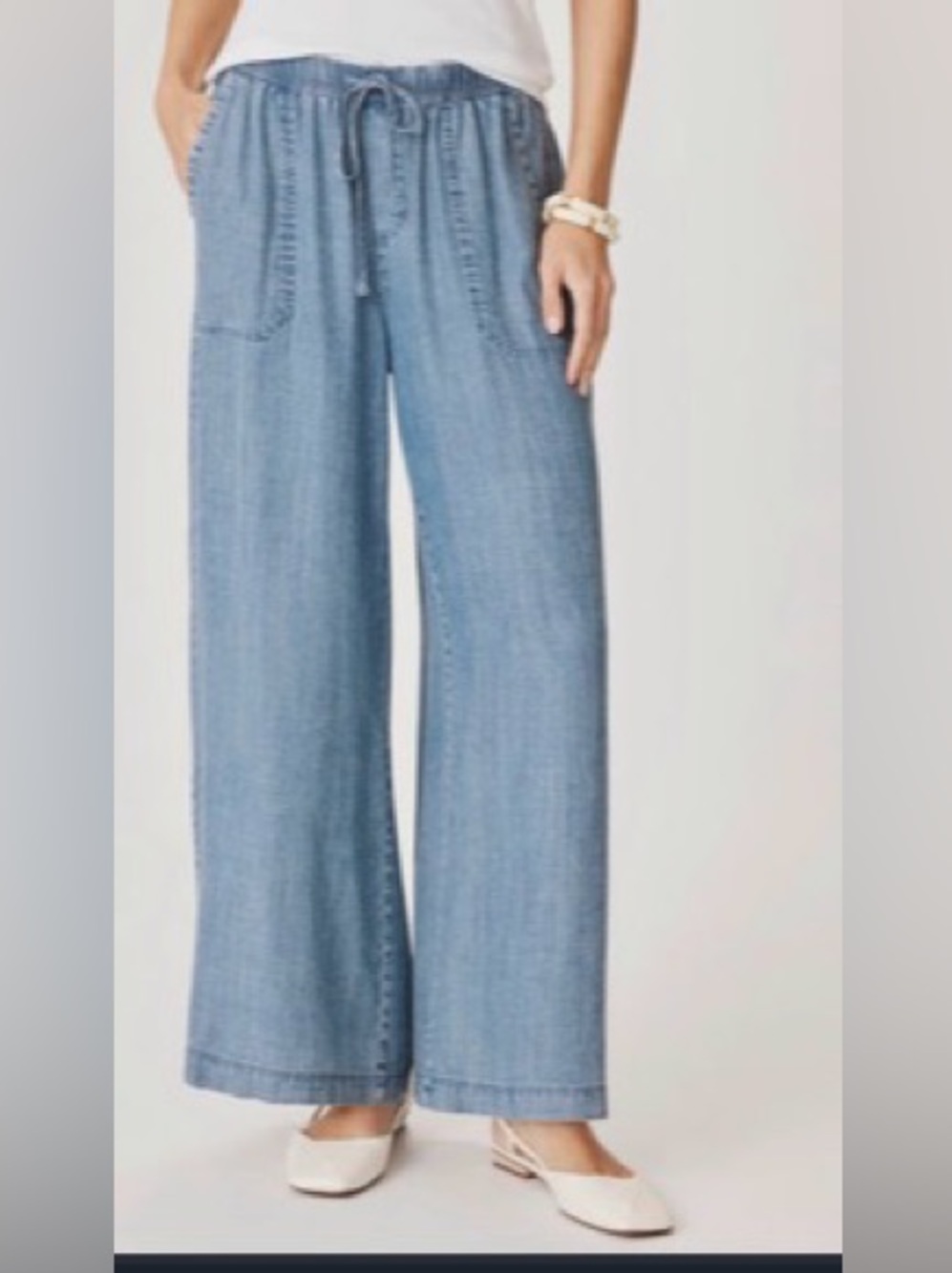 Splendid Light Blue Palazzo Wide Leg Casual-Travel-Work Pant; Angie Indigo (S)